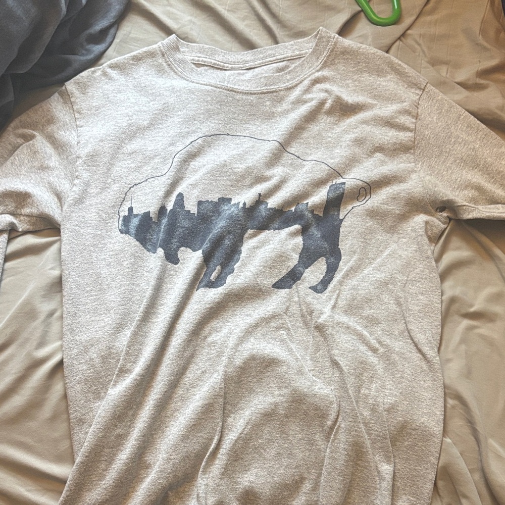 Gray T-Shirt with Buffalo Skyline Design